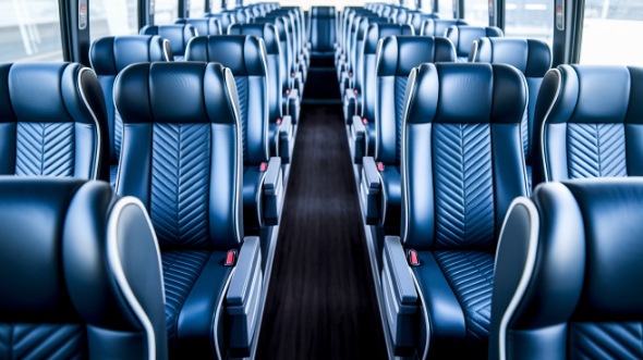 iowa city 54 passenger charter bus inside
