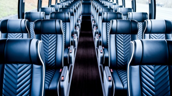 iowa city 55 passenger charter bus inside