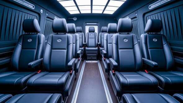 iowa city sprinter van with driver interior