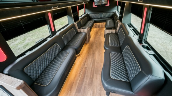 party bus rental interior iowa city
